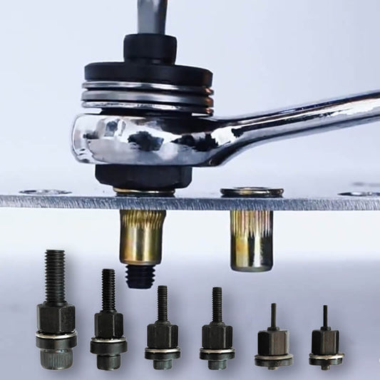 🔧 50% DE RÉDUCTION 🏆 Tête de pistolet à rivets & écrou à sertir – Acier traité & universelle – Pour rivets pop, sertissage d’écrous – idéale pour carrosserie, atelier ou bricolage 🔩✨
