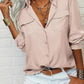 👚 50% DE RÉDUCTION ☀️ Chemise femme unie – Col, manches longues & boutonnage – Tissu doux, facile à assortir avec jean, jupe ou veste – intemporelle et polyvalente 🕶️✨