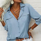 👚 50% DE RÉDUCTION ☀️ Chemise femme unie – Col, manches longues & boutonnage – Tissu doux, facile à assortir avec jean, jupe ou veste – intemporelle et polyvalente 🕶️✨