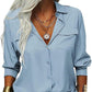 👚 50% DE RÉDUCTION ☀️ Chemise femme unie – Col, manches longues & boutonnage – Tissu doux, facile à assortir avec jean, jupe ou veste – intemporelle et polyvalente 🕶️✨