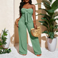 👗🔥 PROMO -50% ! Combinaison Femme Bustier Sans Bretelles Taille Haute Jambe Large – Tissu Texturé Respirant Sophistiqué, Nœud Avant Féminin Moderne, Coupe Fluide Liberté Mouvement · 4 Coloris · XS-XL ✨