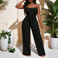 👗🔥 PROMO -50% ! Combinaison Femme Bustier Sans Bretelles Taille Haute Jambe Large – Tissu Texturé Respirant Sophistiqué, Nœud Avant Féminin Moderne, Coupe Fluide Liberté Mouvement · 4 Coloris · XS-XL ✨