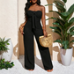 👗🔥 PROMO -50% ! Combinaison Femme Bustier Sans Bretelles Taille Haute Jambe Large – Tissu Texturé Respirant Sophistiqué, Nœud Avant Féminin Moderne, Coupe Fluide Liberté Mouvement · 4 Coloris · XS-XL ✨