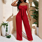 👗🔥 PROMO -50% ! Combinaison Femme Bustier Sans Bretelles Taille Haute Jambe Large – Tissu Texturé Respirant Sophistiqué, Nœud Avant Féminin Moderne, Coupe Fluide Liberté Mouvement · 4 Coloris · XS-XL ✨