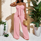 👗🔥 PROMO -50% ! Combinaison Femme Bustier Sans Bretelles Taille Haute Jambe Large – Tissu Texturé Respirant Sophistiqué, Nœud Avant Féminin Moderne, Coupe Fluide Liberté Mouvement · 4 Coloris · XS-XL ✨