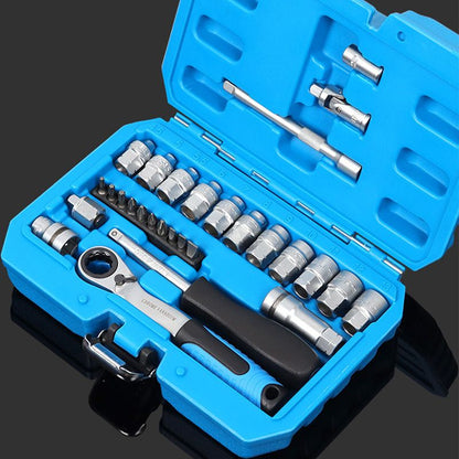 🔩⚙️ -50% ! 🧰Kit Clé à Cliquet 29 Pièces – Acier Chrome-Vanadium, Douilles & Embouts.