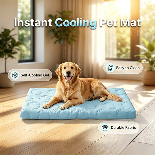 🐾 PROMO LIMITÉE 50% DE RÉDUCTION ! ❄️ Tapis Rafraîchissant Instantané pour Animaux – Anti-Rayures, Non Toxique, Facile à Nettoyer 🐶