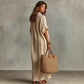 Robe Maxi Minimaliste Uni pour Femme