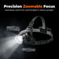 📢📢50% de réduction！Lampe Frontale Rechargeable Zoomable avec Détecteur de Mouvement