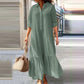⏳Offre limitée -50%⏰ Robe longue vintage à col chemisier pour femme👗