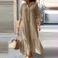 ⏳Offre limitée -50%⏰ Robe longue vintage à col chemisier pour femme👗
