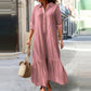 ⏳Offre limitée -50%⏰ Robe longue vintage à col chemisier pour femme👗