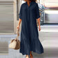 ⏳Offre limitée -50%⏰ Robe longue vintage à col chemisier pour femme👗