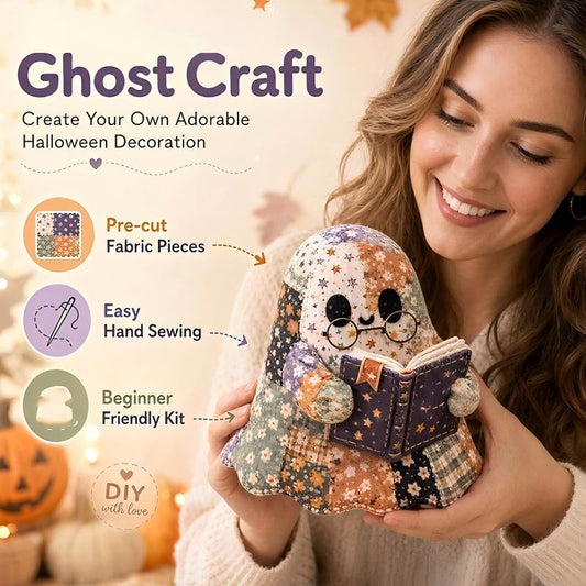 🧵👻KIT DIY PATCHWORK HALLOWEEN – PETIT FANTÔME COSY ET CRÉATIF