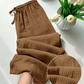 Pantalon Loungewear Femme à Taille Élastique en Coton
