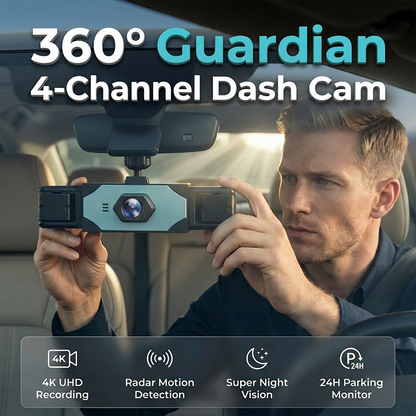 📢📢50% DE RÉDUCTION !! ⏰Dashcam 4 Canaux Protection 360°