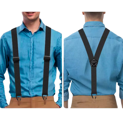 ⏳ 50% DE RÉDUCTION! ⏰ Bretelles Homme en X avec Crochets – Polyester – Sangles 3,8 cm & Réglables – 6 Coloris pour Travail & Quotidien