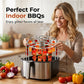 🥰 Parfait pour les barbecues en famille : des repas plus sûrs, plus sains et sans souci 🎁 Support vertical à brochettes en acier inoxydable pour friteuse à air