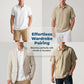 📢📢-50% !! ⏰Chemise Homme Lin Respirante Manches Courtes Col Boutonné