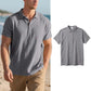 📢📢-50% !! ⏰Chemise Homme Lin Respirante Manches Courtes Col Boutonné