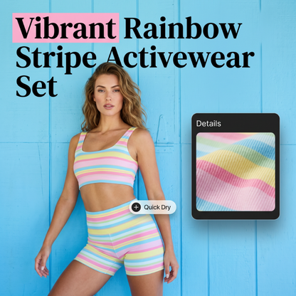 🌈Ensemble Débardeur & Short Arc-en-Ciel Femme ✨Tenue Deux Pièces Été