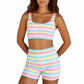 🌈Ensemble Débardeur & Short Arc-en-Ciel Femme ✨Tenue Deux Pièces Été