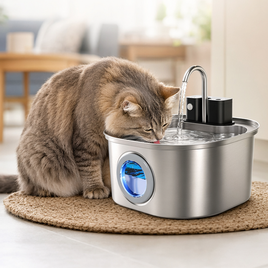 🐱 -50% ! 💧 Fontaine à Eau 3,2L en Inox pour Chats & Chiens – Sans Fil & avec Filtre – Silencieuse, Hygiénique & Facile à Nettoyer – Eau Fraîche Toute la Journée 🐶✨