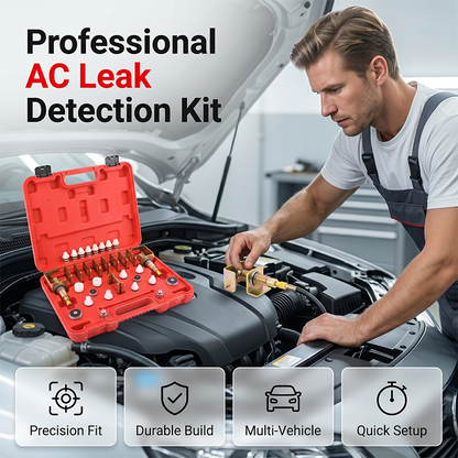 🔧 50% DE RÉDUCTION ! 🚗 Kit de Détection de Fuites de Climatisation Auto – Complet & Universel – Adaptateurs de Précision – Idéal pour Pros et Bricoleurs ❄️🔍✨