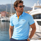 🎉 SOLDES 2026 – PLUS DE 15 000 VENDUS ! 🎉 👕 T-shirt Homme à Manches Courtes Respirant – Tissu Extensible Premium, Col Structuré & Patte de Bouton Contrastée – Confort et Style au Quotidien ✨💙