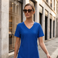 T-shirt Col V Flatteur pour Femme
