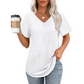 T-shirt Col V Flatteur pour Femme
