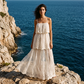 Robe Maxi Élégante en Dentelle Blanche à Bretelles Spaghetti pour Femme