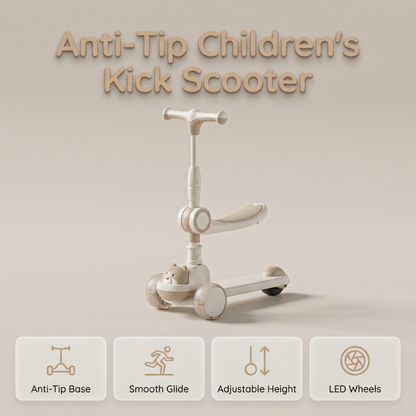 🛴 60% DE RÉDUCTION ! ✨ Trottinette pour Enfant avec Roues Lumineuses – Robuste & Sûre – Idéale pour l'Activité Physique – Conduite Douce & Effets Lumineux Colorés 🌈💨✨