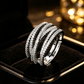 💫 50 % de réduction ! 💍 Bague croix multi-rangs ajustable - Parfaite au quotidien, pour aller au travail ou pour les soirées ✨