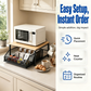 🏠 50% DE RÉDUCTION! 🍳 Support Micro-Ondes 2 niveaux avec tiroir coulissant – Gain de place, étagère surélevée & panier intégré – Idéal pour cuisine, café & dortoir ✨