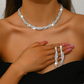 💎 50% DE RÉDUCTION! ✨ Parure Collier & Boucles d'Oreilles en Strass – Design griffe, chaîne élégante & éclat scintillant – Parfaite pour sublimer vos tenues de soirée 🌟