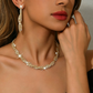 💎 50% DE RÉDUCTION! ✨ Parure Collier & Boucles d'Oreilles en Strass – Design griffe, chaîne élégante & éclat scintillant – Parfaite pour sublimer vos tenues de soirée 🌟