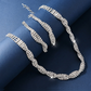 💎 50% DE RÉDUCTION! ✨ Parure Collier & Boucles d'Oreilles en Strass – Design griffe, chaîne élégante & éclat scintillant – Parfaite pour sublimer vos tenues de soirée 🌟