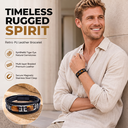 📢📢50% DE RÉDUCTION !! ⏰ Bracelet en Cuir Vintage Tressé Multi-Rangs – Pierre Œil-de-Tigre & Design Ergonomique for un Look Rustique et Polyvalent 📿✨