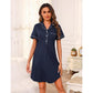 ☁️ Chemise de Nuit Ample à Manches Courtes — Tissu Ultra-Doux Extensible | Respirant | Jamais Serré ni Contraignant
