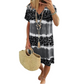 Robe Décontractée Femme Tie-Dye Imprimé Léopard Col V