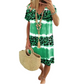 Robe Décontractée Femme Tie-Dye Imprimé Léopard Col V