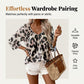 Blouse de Bureau Chic à Imprimé Léopard