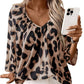 Blouse de Bureau Chic à Imprimé Léopard