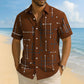 ☀️ 50% DE RÉDUCTION ! 👔 Chemise Homme Imprimé Géométrique – Mélange – Coupe Ample & Douceur Été for Vacances