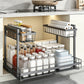 🍳 50% DE RÉDUCTION ! 🏠 Étagère de Cuisine Coulissante – Acier – Deux Niveaux & Glissement Doux for Placard & Plan de Travail