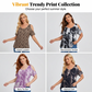 ⏳‑50 % pour une durée limitée⏰Haut décontracté femme à col arrondi et imprimé🌴👚