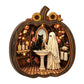 🎉 OFFRE LIMITÉE -50% ! 🎃 Décoration de Table Citrouille d'Halloween en Bois – Construction en Bois Double Couche au Charme Festif 🍂