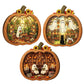 🎉 OFFRE LIMITÉE -50% ! 🎃 Décoration de Table Citrouille d'Halloween en Bois – Construction en Bois Double Couche au Charme Festif 🍂