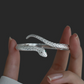 🎉 OFFRE LIMITÉE -50% ! 🐍 Bracelet Jonc Serpent Vintage – Manchette Ouverte Réglable avec Écailles Texturées & Yeux Verts ✨